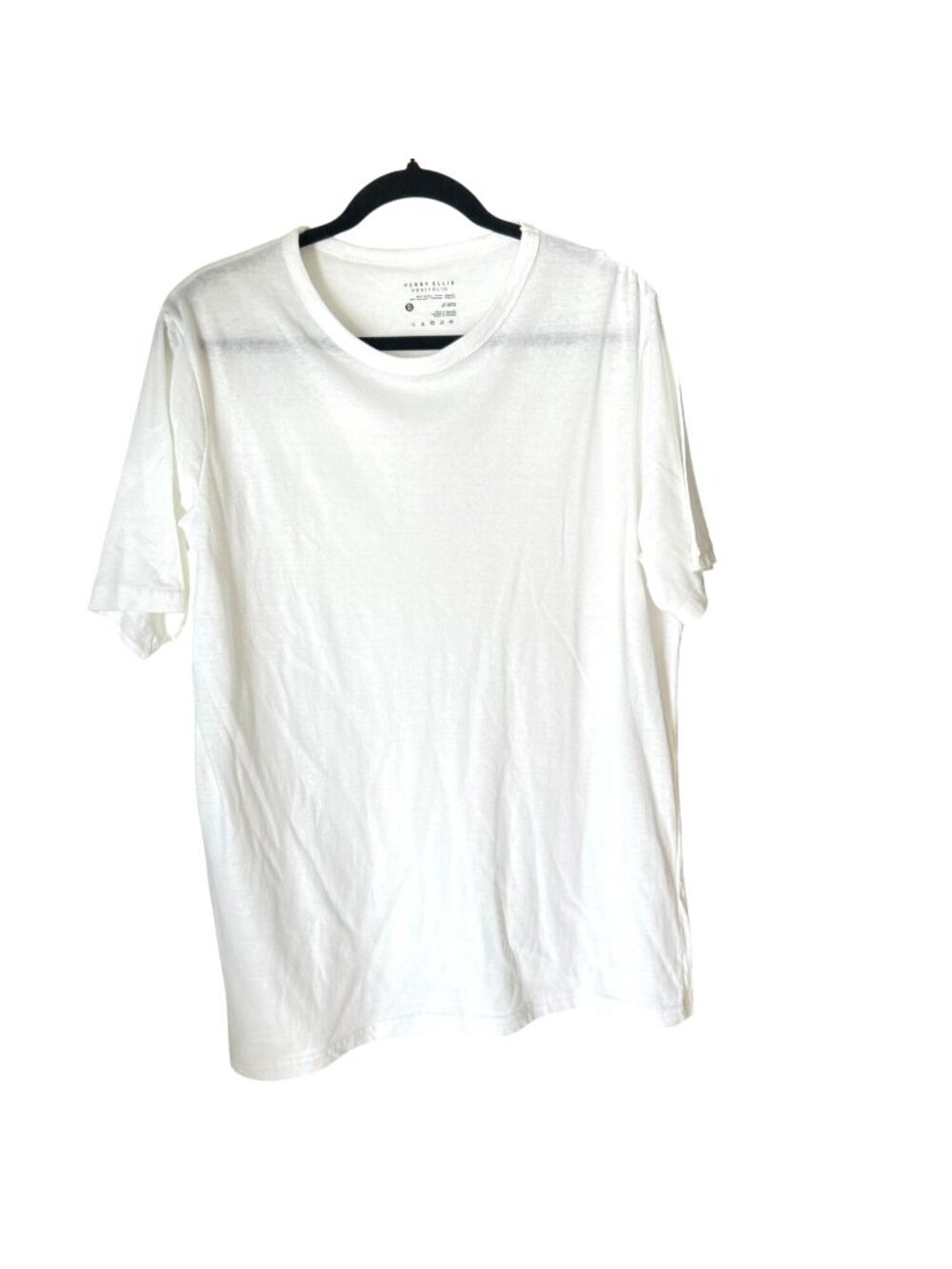Perry Ellis Mens White Crew Neck T-Shirt XL 60% Cotton 40% Polyester